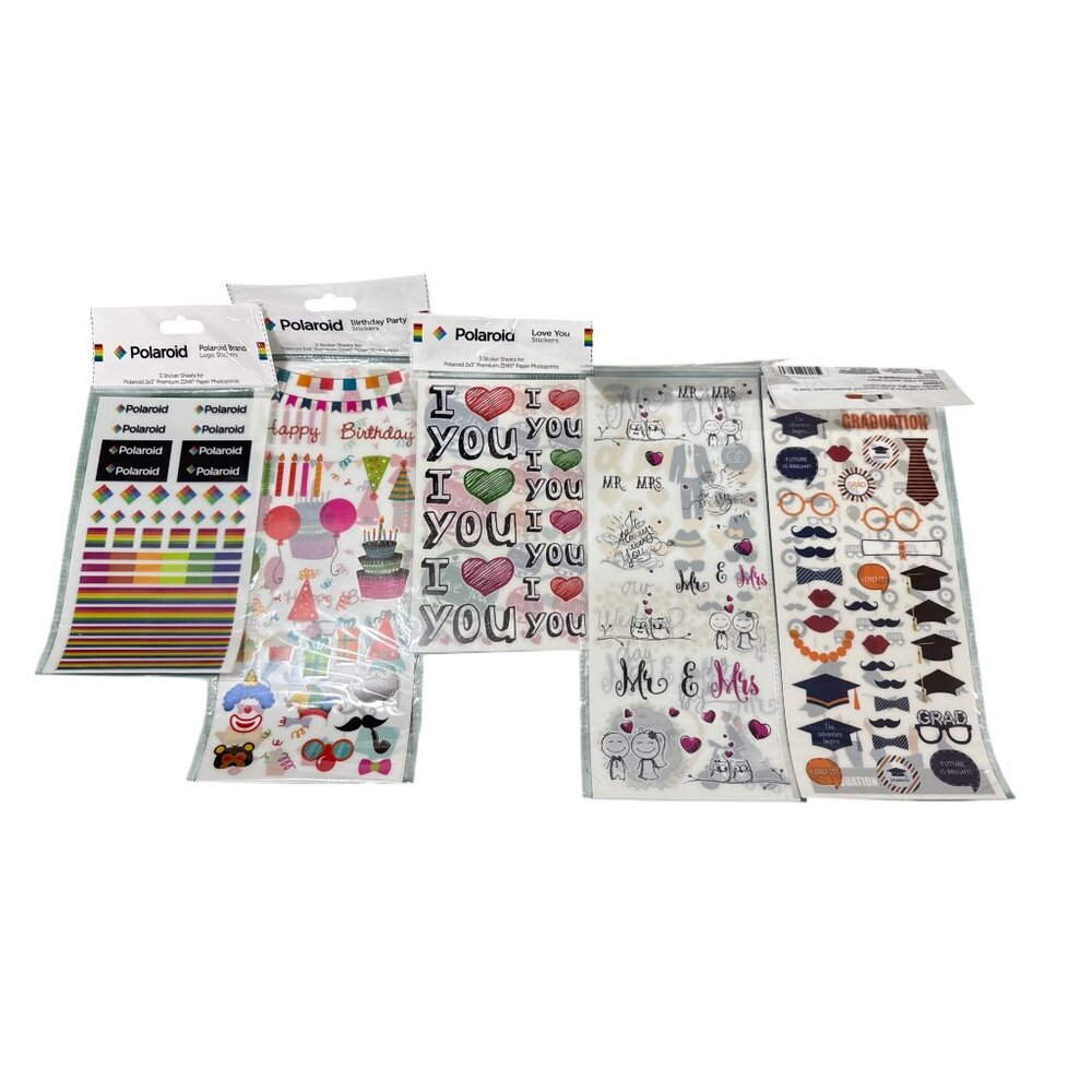 Polaroid Wedding & Graduation Theme Sticker Sheets Pack